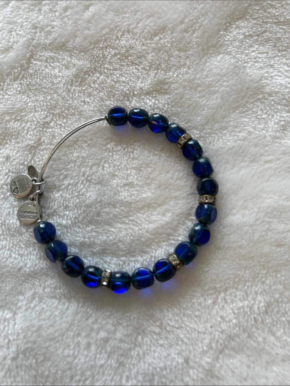 Alex and Ani Royal Blue Beaded Expandable Bracelet